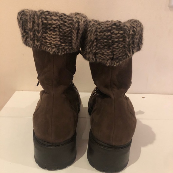 Barneys New York brown suede shearling lined boots - Picture 6 of 7